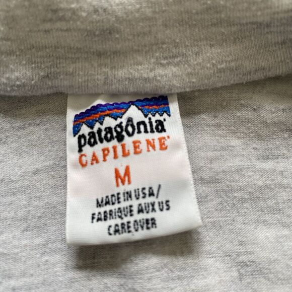 Vintage 90s Patagonia Medium Gray Capilene 1/4 Zip Long Sleeve Top Made in USA - Picture 4 of 7